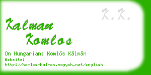 kalman komlos business card