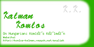 kalman komlos business card